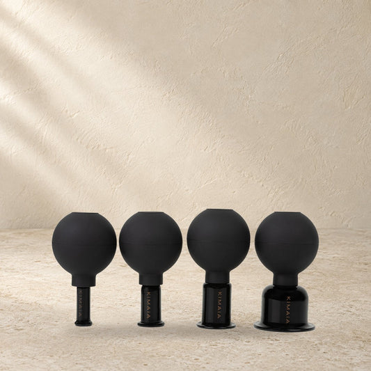 KIMAIA Facial Cupping Set — productdetail op een lichte natuurlijke achtergrond
