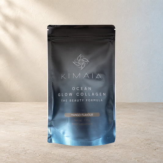 KIMAIA Ocean Glow Collagen (abonnement) — hoofdfoto op een lichte natuurlijke achtergrond